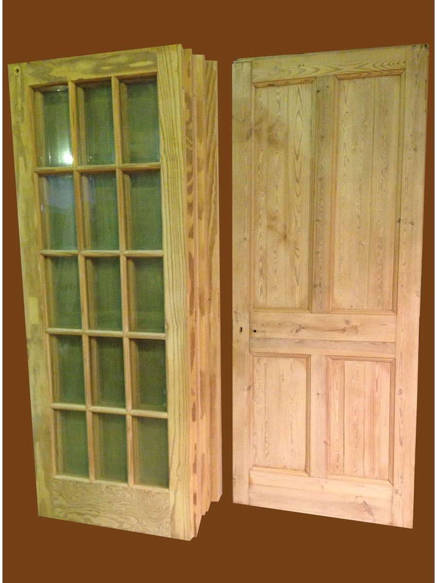 Stripped glazed doors